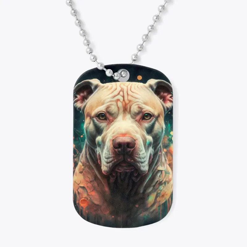 DTT Oil Paint Splash Portrait Pit Bull